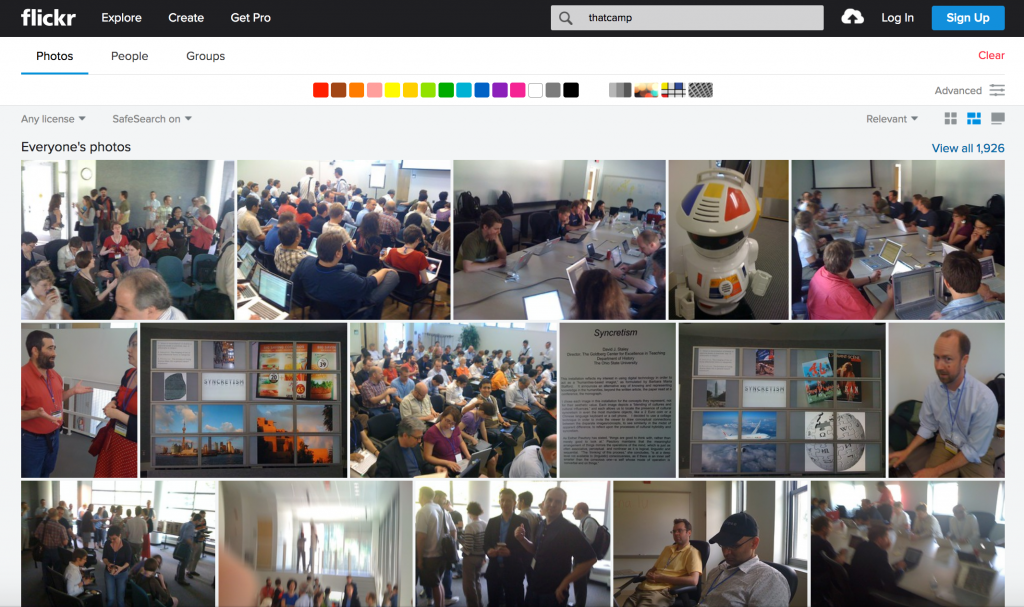 Galleria di foto dal THATcamp su Flickr